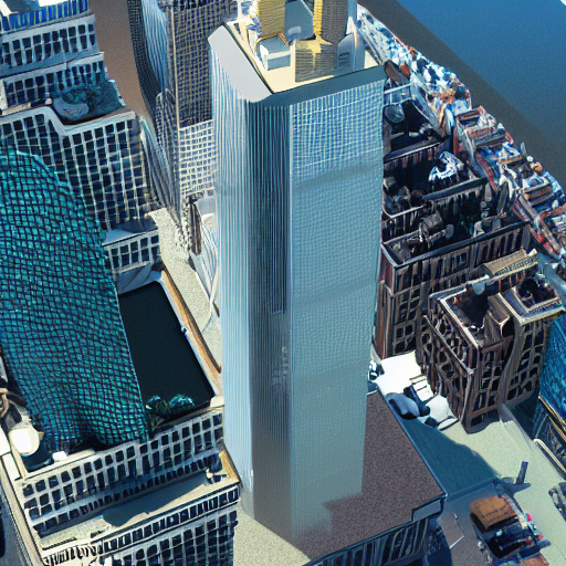 Stable Diffusion prompt: aerial view of a giant fish tank...