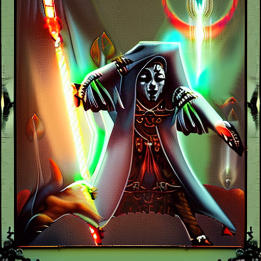 Stable Diffusion prompt: a powerful and dark necromancer...