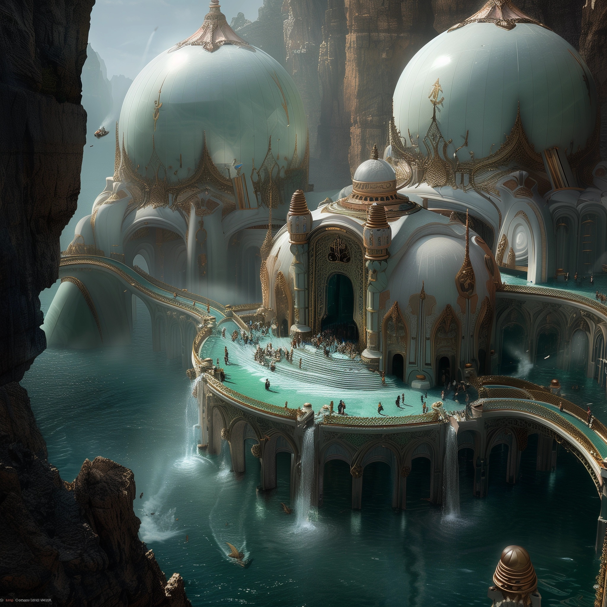AI generated: Atlantean City (Midjourney - Architecture)