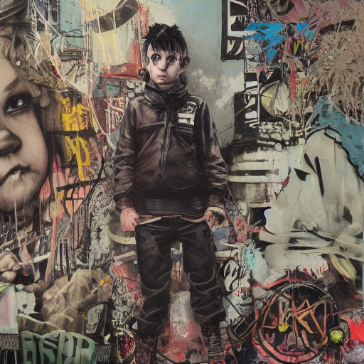 Stable Diffusion prompt: Concept art of a punk rock boy i...
