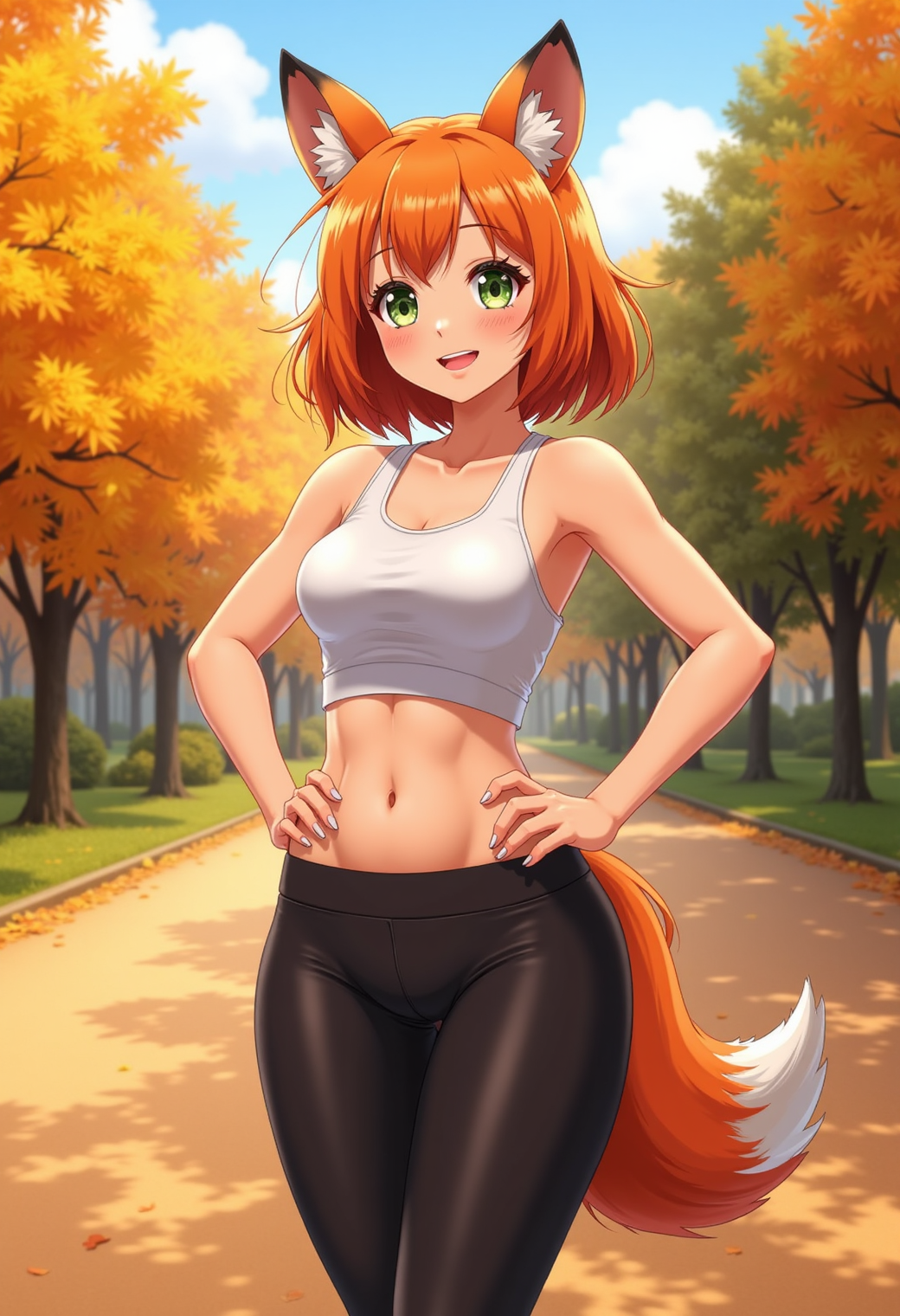 AI generated: FLUX prompt: No People in the background, attractive anime oran... (FLUX - Anime)