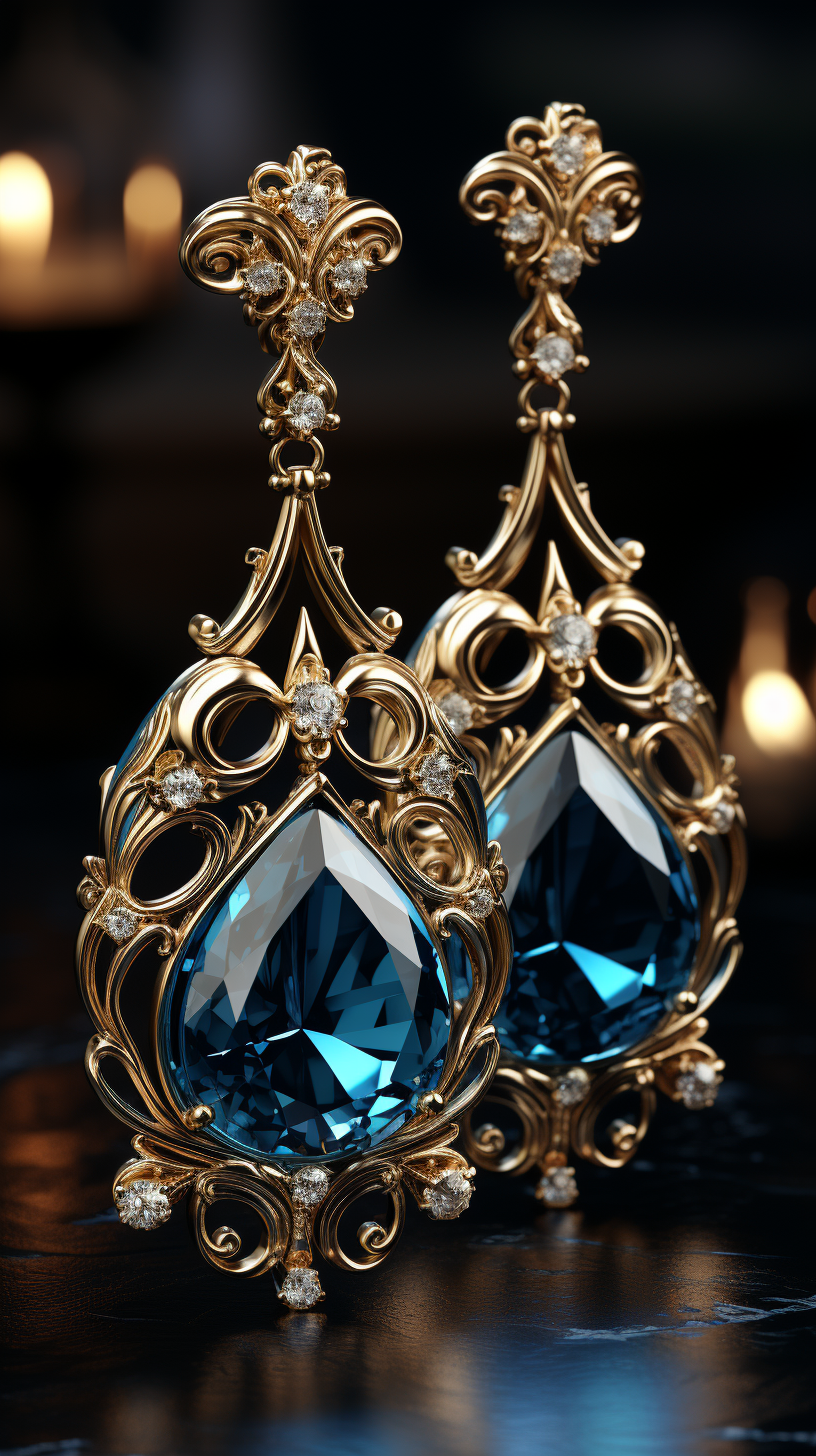 AI generated: Midjourney prompt: full display of baroque style jewelry design, a pa... (Midjourney - Fashion)