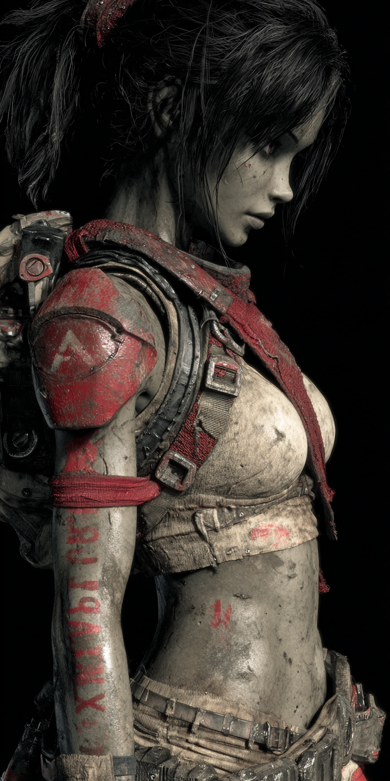 AI generated: Midjourney prompt: female alien, side view, entire body, realism, gri... (Midjourney - Concept Art)