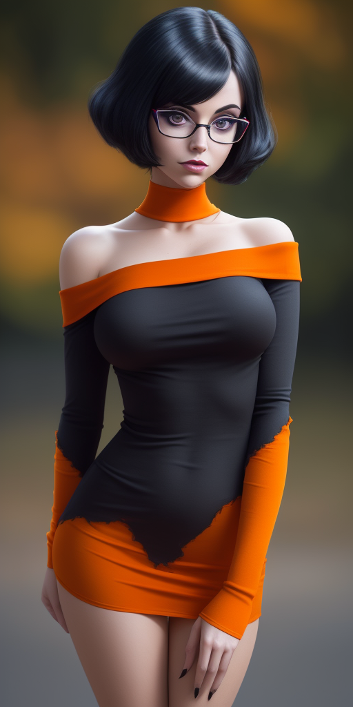 AI generated: DreamShaper prompt: professional portrait, goth girl, velma from scoo... (DreamShaper - Portraits)