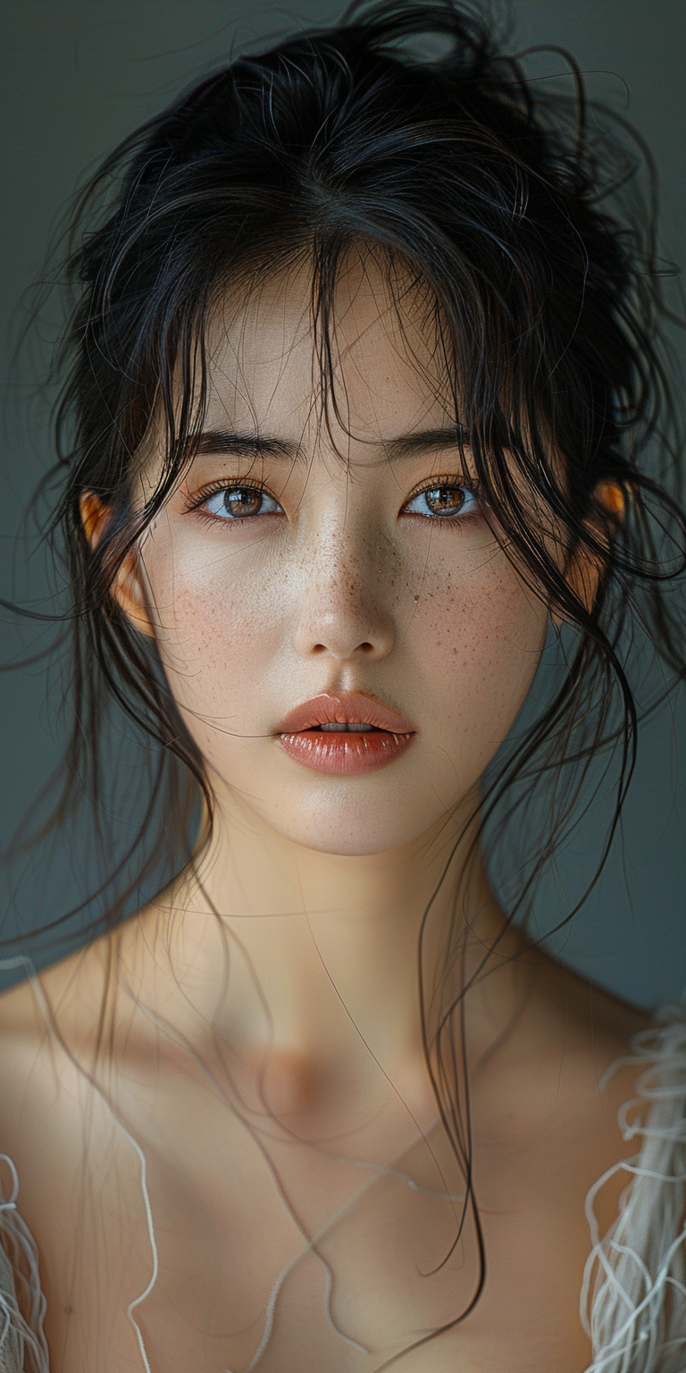 Midjourney prompt: Beautiful Korean woman, in the style of Asian beau... - Midjourney