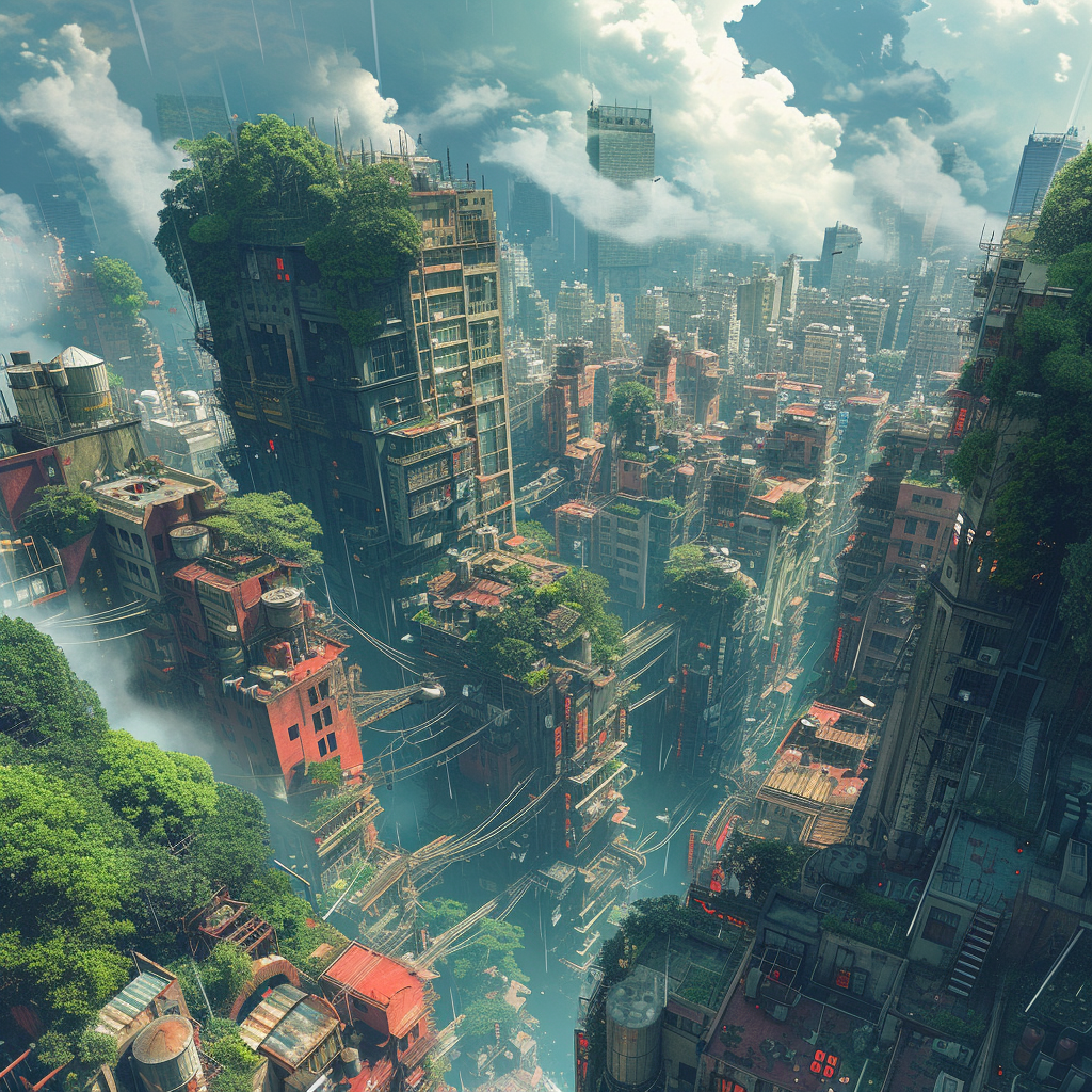 Midjourney prompt: Crumbling City, unreal engine, greg rutkowski, loi... - Midjourney