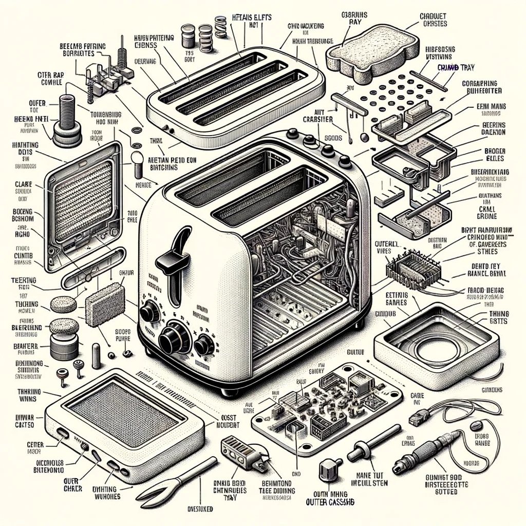 AI generated: DALL·E prompt: Engineering diagram showing an exploded view of a ... (DALL·E - Concept Art)