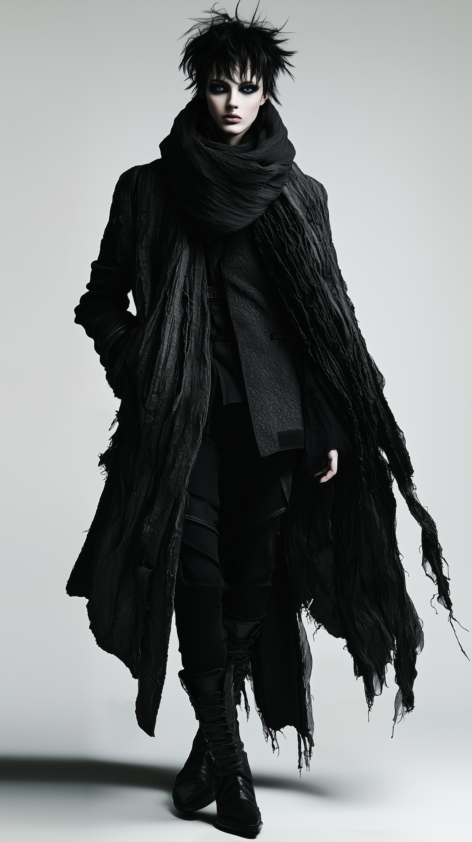 AI generated: Midjourney prompt: editorial resolution fashion portrait, full body, ... (Midjourney - Fashion)