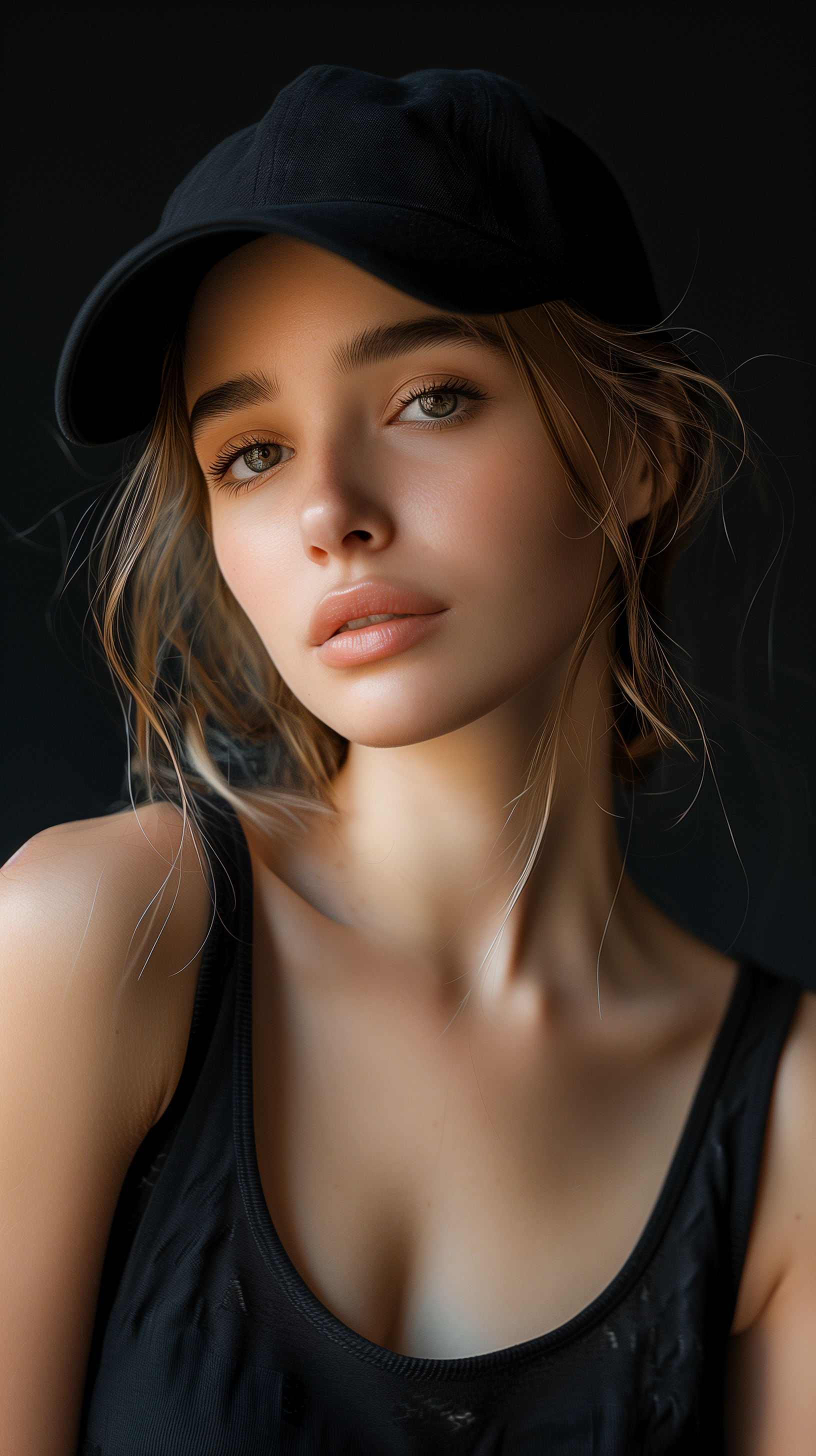 AI generated: Midjourney prompt: photograph, upper-body shot, young woman model, st... (Midjourney - Portraits)