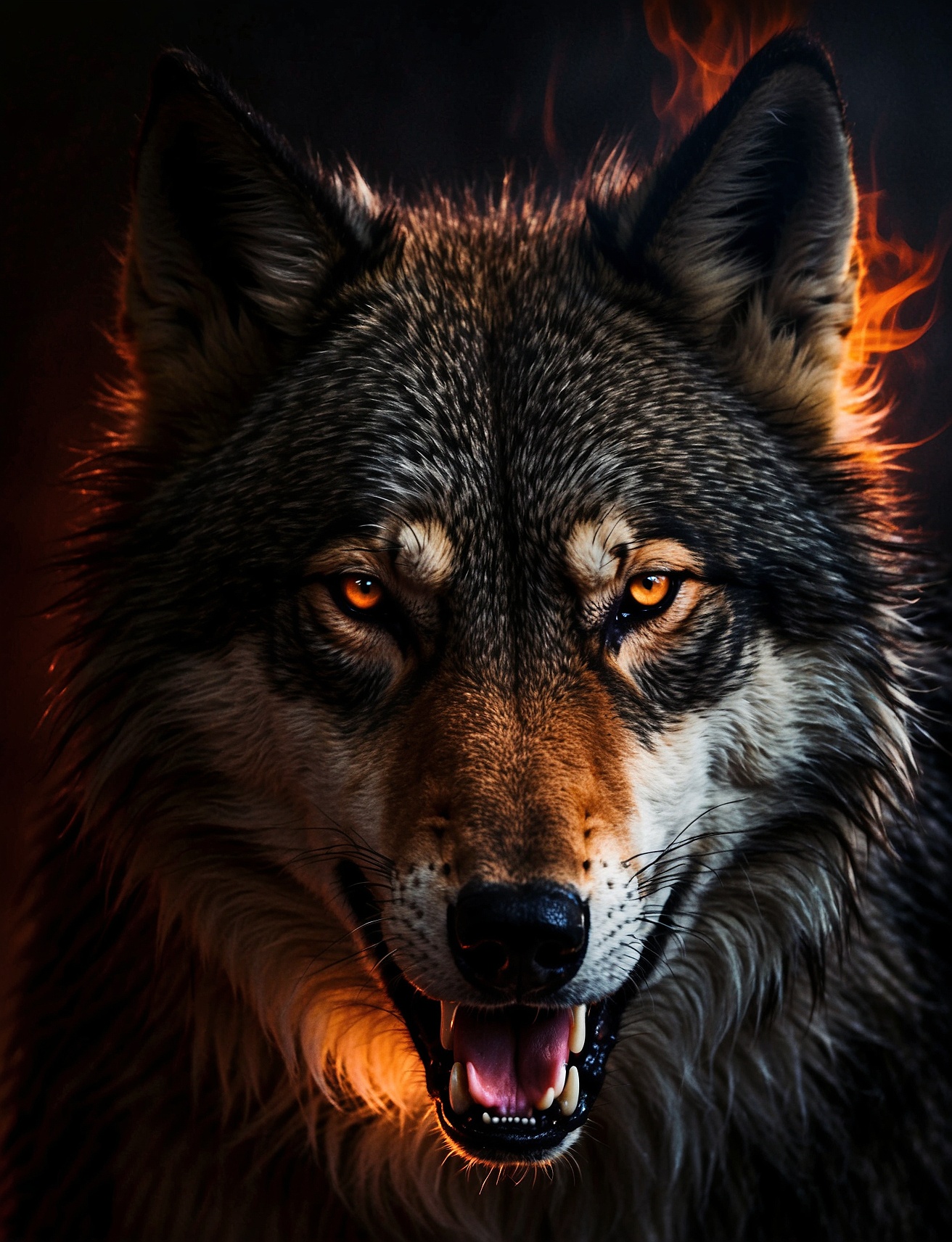 صورة مولدة بالذكاء الاصطناعي: Stable Diffusion prompt: wolf from hell (نموذج Stable Diffusion - صور شخصية)