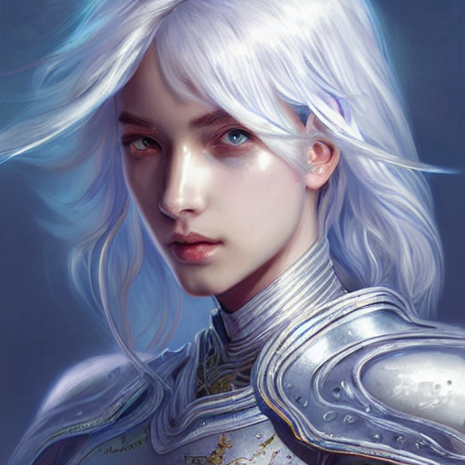 Stable Diffusion prompt: portrait white hair knights of Z...