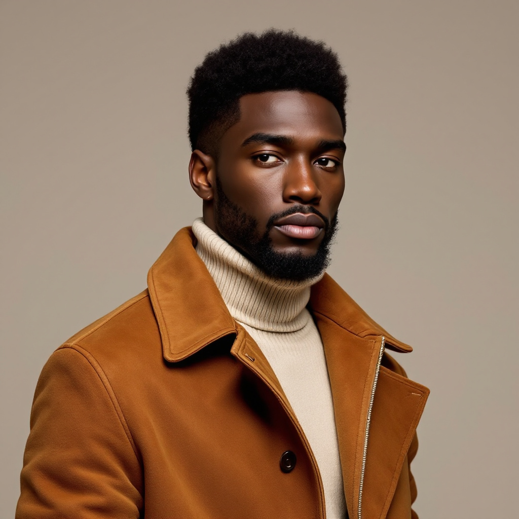 FLUX prompt: High-res photo of a stylish 25-year-old Black man,... - FLUX