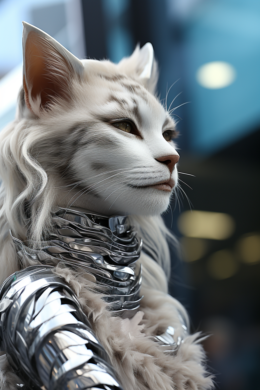 AI generated: Midjourney prompt: human skin, looking like a cat, The creature, half... (Midjourney - Character Design)