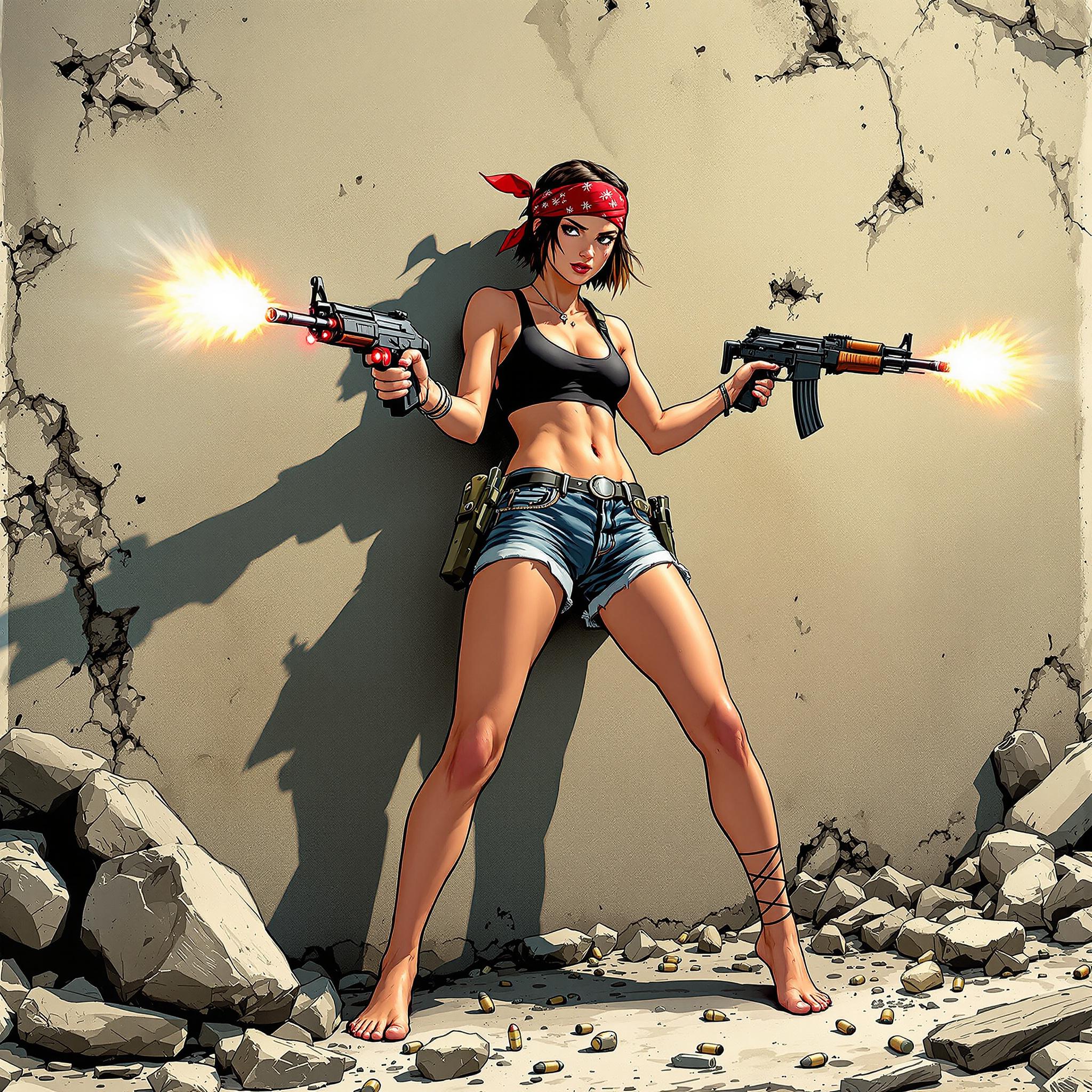 FLUX prompt: Comic book cover illustration, full length view of... - FLUX