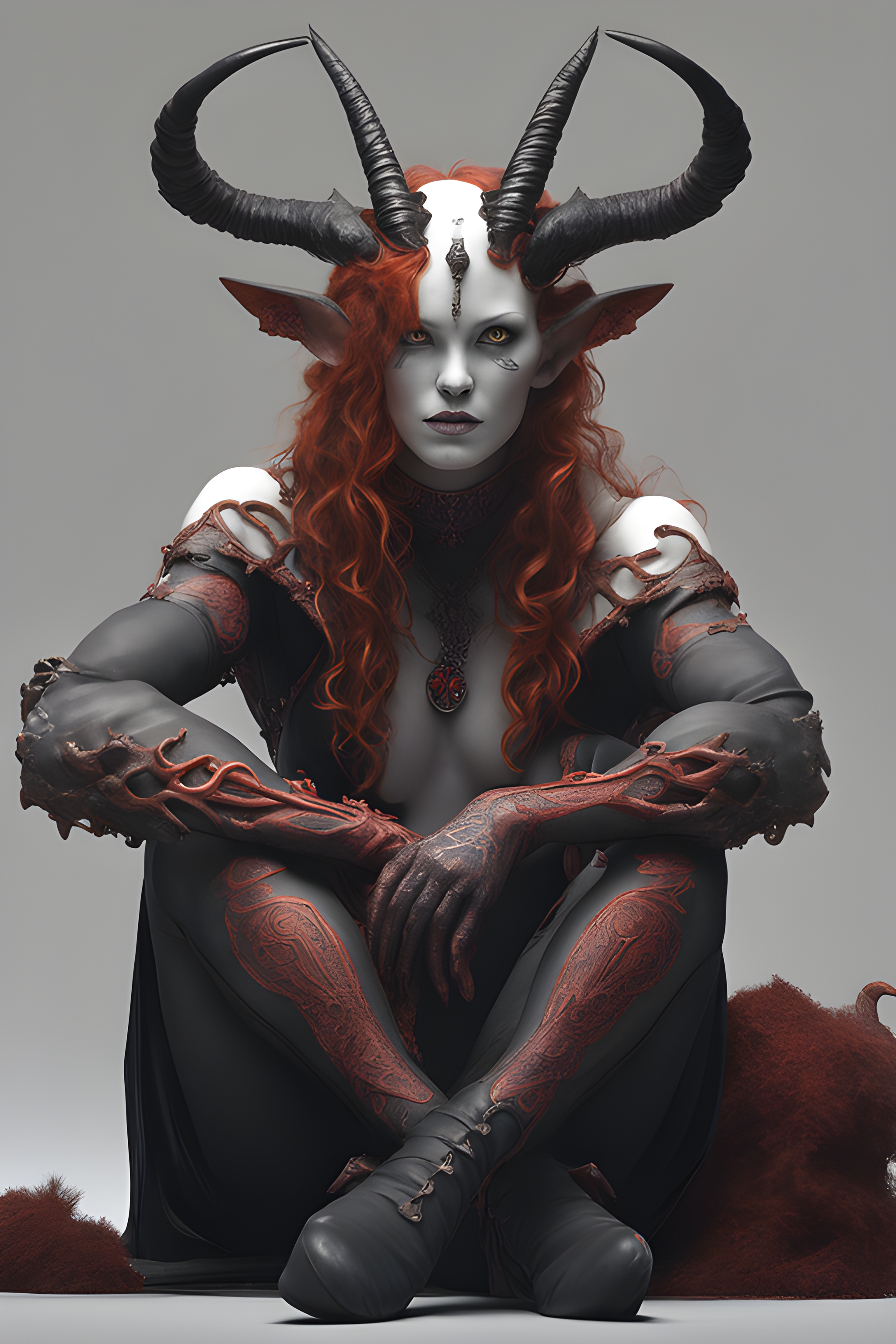 Stable Diffusion prompt: creature sitting with legs cross...