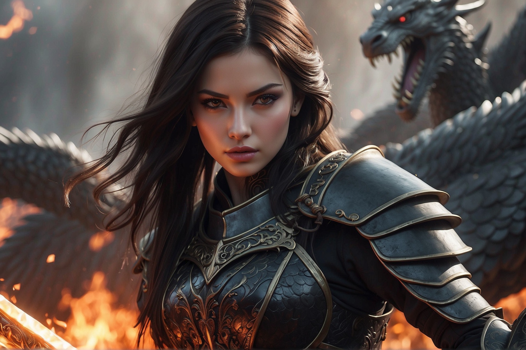 Stable Diffusion prompt: Realistic women with black scary...