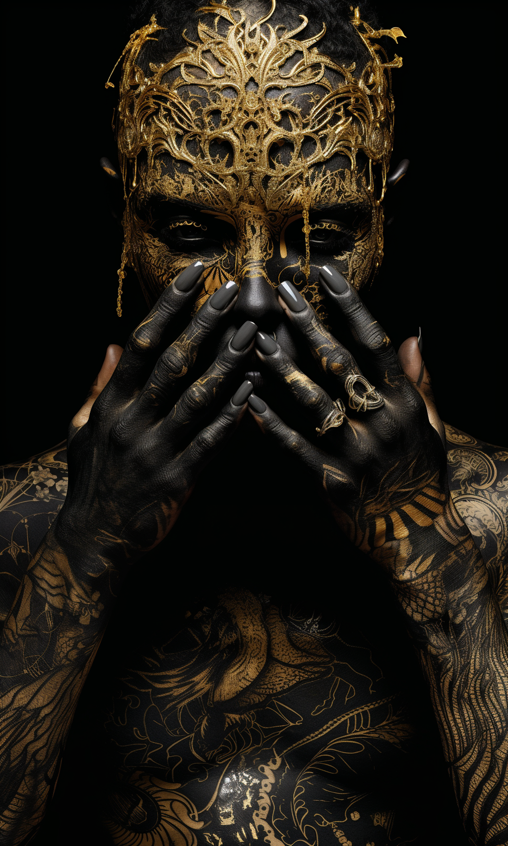 AI generated: Black and gold (Midjourney - Portraits)