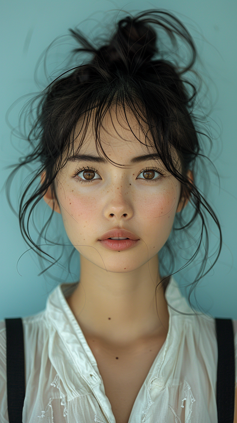 Midjourney prompt: A photo of an Asian girl with big eyes and double ... - Midjourney