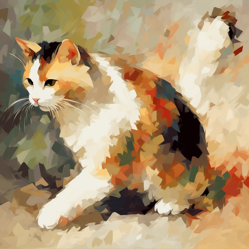 AI generated: Midjourney prompt: A playful icon of a cat, Morpheme-Color Synesthesi... (Midjourney - Portraits)