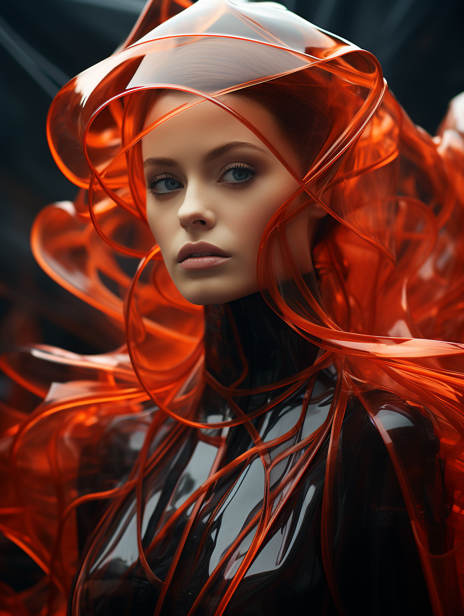 AI generated: Woman with clothes of blood (Midjourney - Portraits)