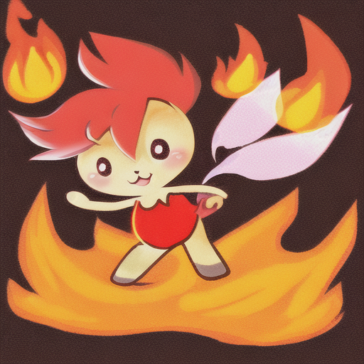 صورة مولدة بالذكاء الاصطناعي: Anything prompt: a cute cartoon flame (نموذج Anything - فن مفاهيمي)