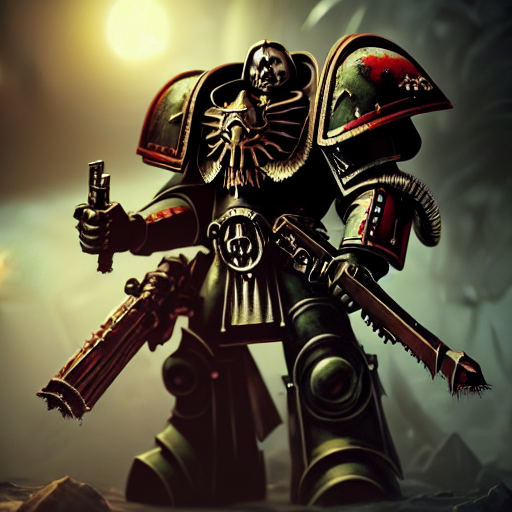 Stable Diffusion prompt: Warhammer 40,000 mixed with goth...