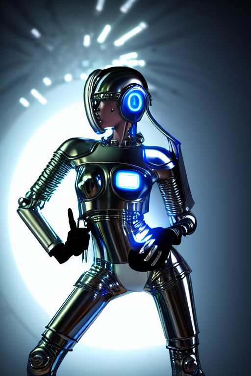 Stable Diffusion prompt: female chrome futuristic cyborg ...