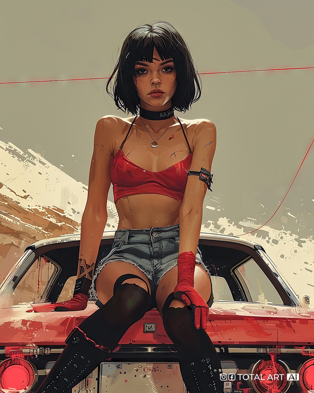 AI generated: «Ran out of petrol...» (Midjourney - Character Design)