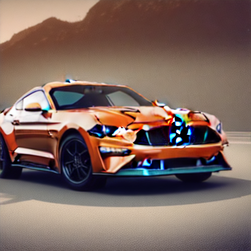 Stable Diffusion prompt: Combination of Mustang gt and Po...