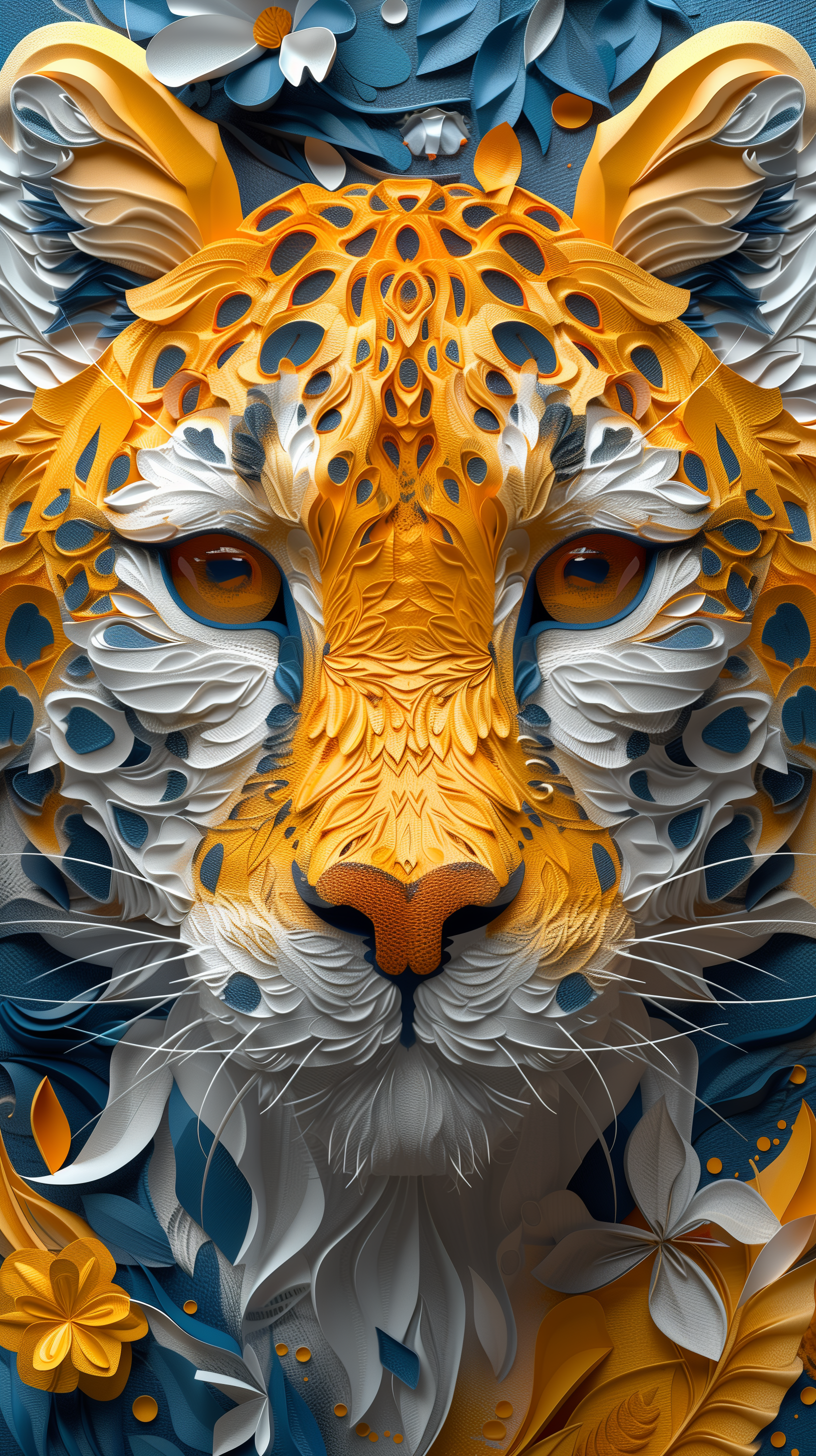 AI generated: Midjourney prompt: 3d rendering, front view, beautiful animals, paper... (Midjourney - 3d Renders)