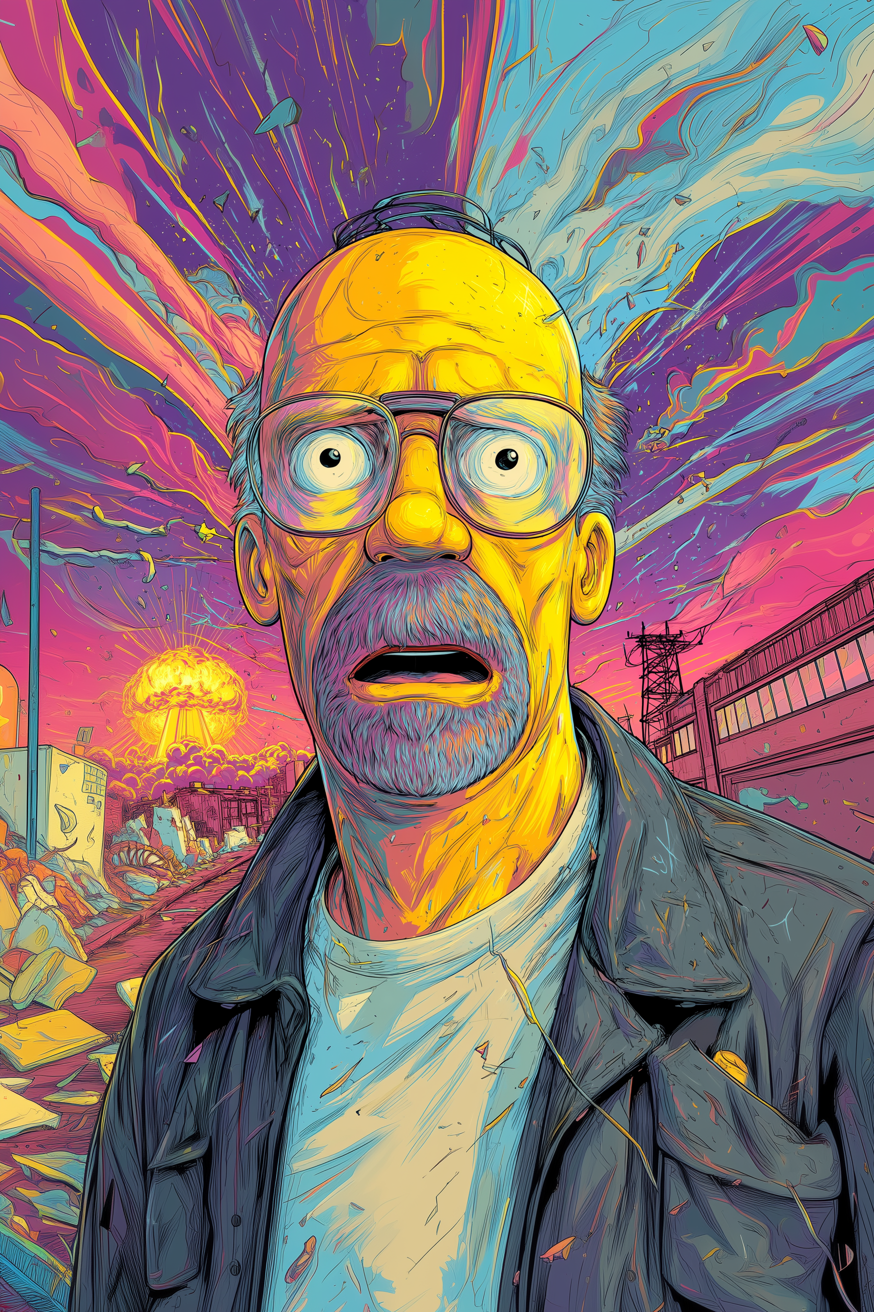AI generated: Midjourney prompt: homer jay simpson in GTA illustration, surprised l... (Midjourney - Concept Art)