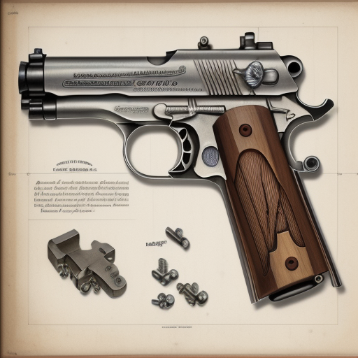 Luger Layout DreamShaper prompt: Luger pisto, schematic of the 1906/19...