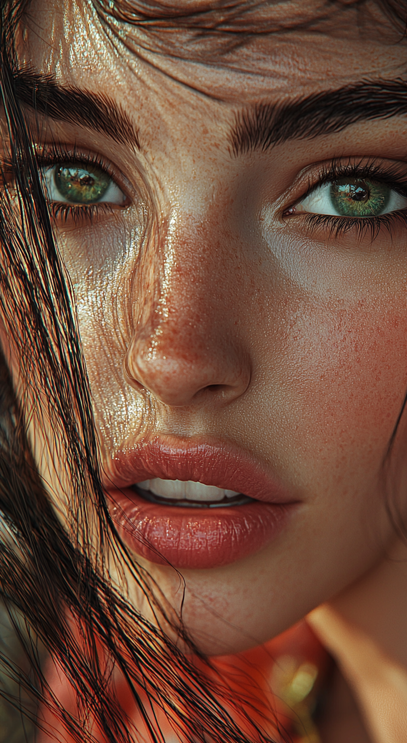 AI generated: Midjourney prompt: close-up of a stunning fashion model, ultra-realis... (Midjourney - Portraits)
