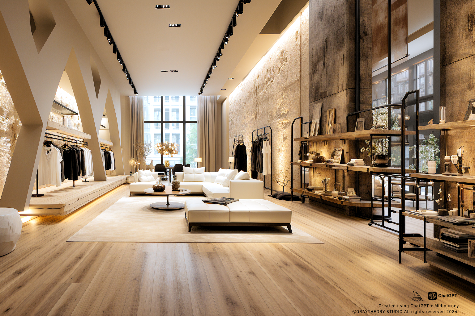 AI generated: Fashio store interior (Midjourney - Interior Design)