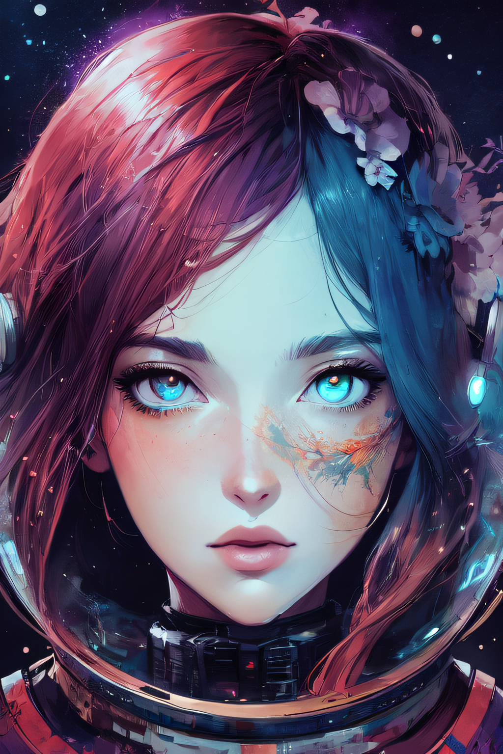 Stable Diffusion prompt: space girl| standing alone on hi...