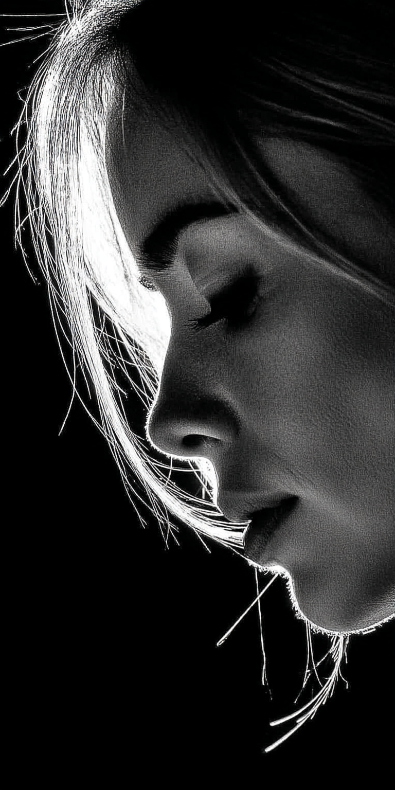 AI generated: Midjourney prompt: Silhouette of a woman's face seen from the side --... (Midjourney - Portraits)