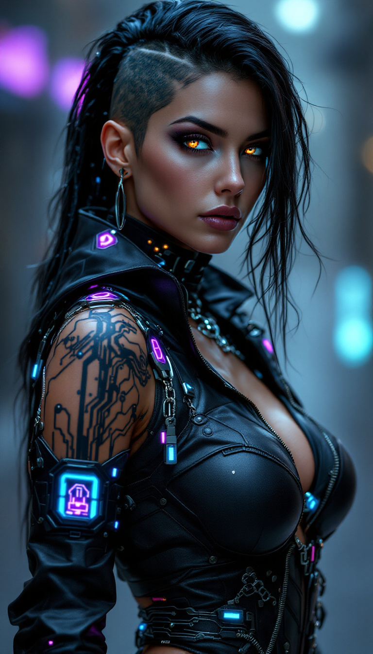 AI generated: FLUX prompt: An ultra-realistic, full-body portrait of a mesmer... (FLUX - Fashion)