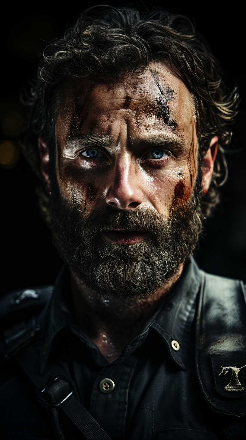 AI generated: Midjourney prompt: a hyper realistic Rick Grimes from the walking dea... (Midjourney - Portraits)