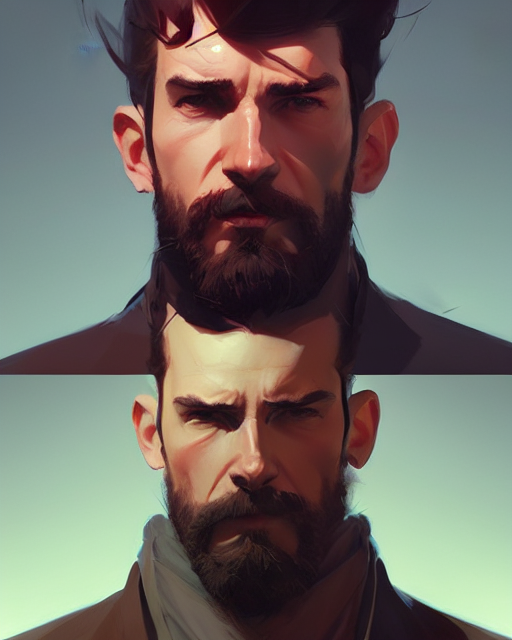 Stable Diffusion prompt: a handsome man, rugged, masculin...