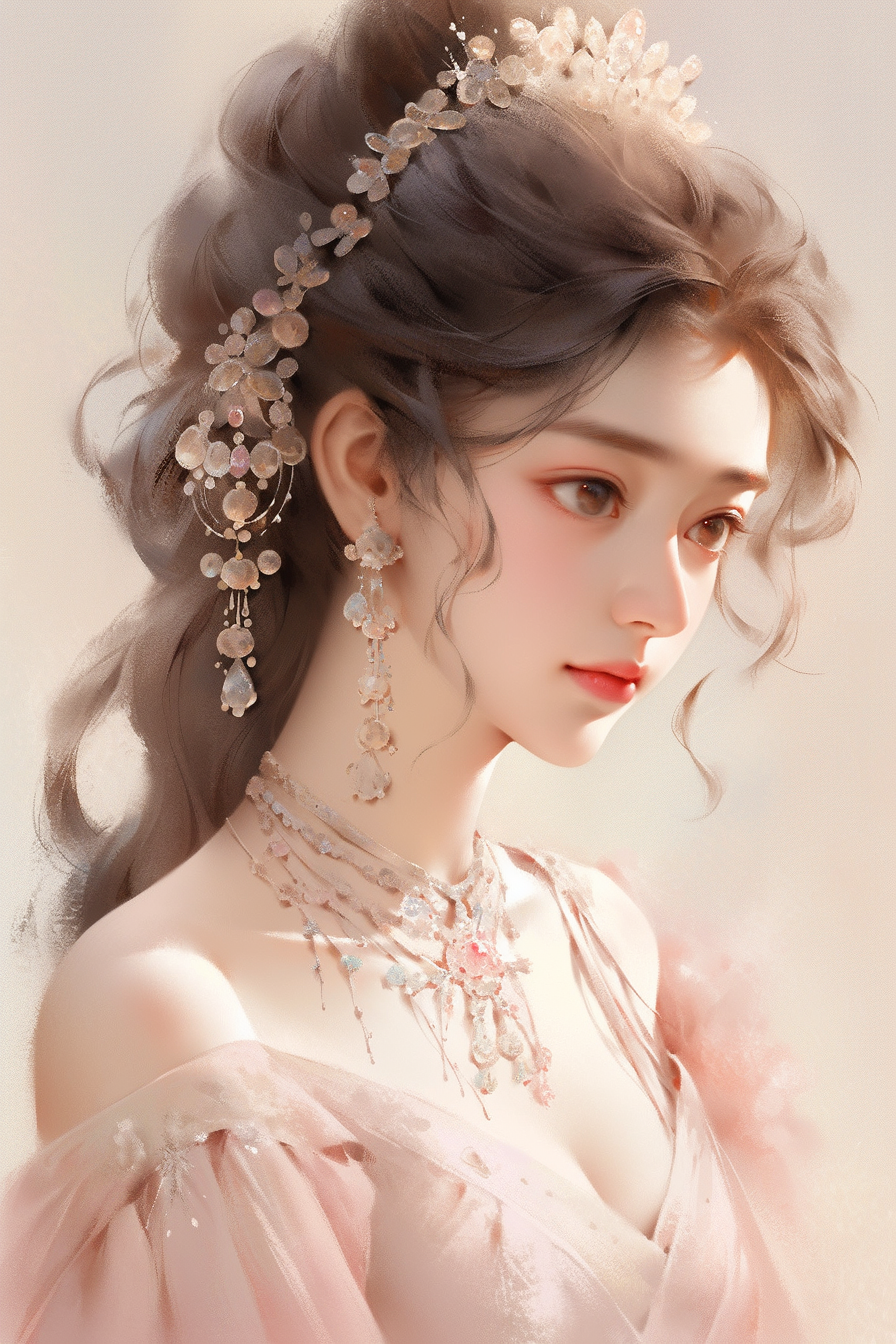 AI generated: Midjourney prompt: Waist up, Pan Shot of a elegant and graceful girl,... (Midjourney - Anime)