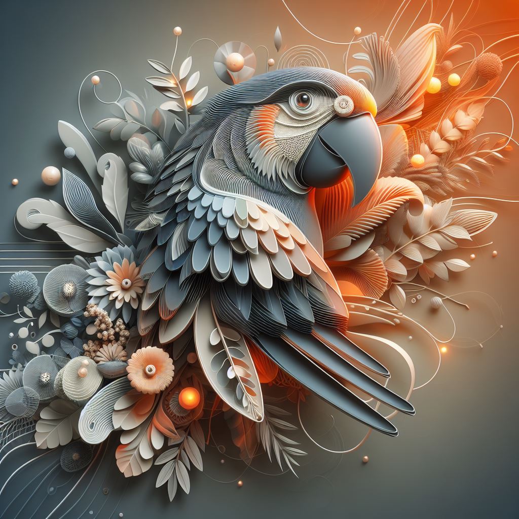 AI generated: abstract 3D shape parot (DALL·E - Concept Art)