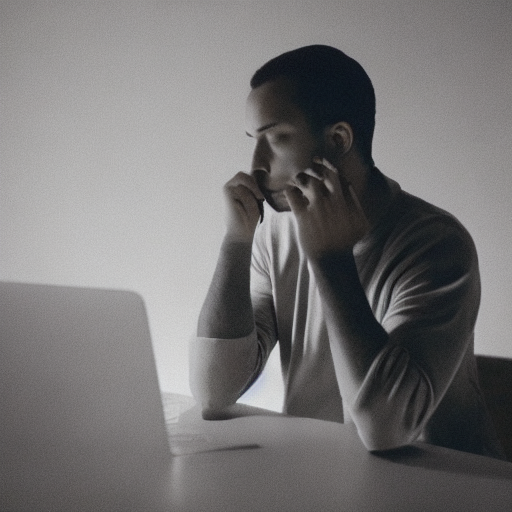 Stable Diffusion prompt: "A melancholic scene of a man st...