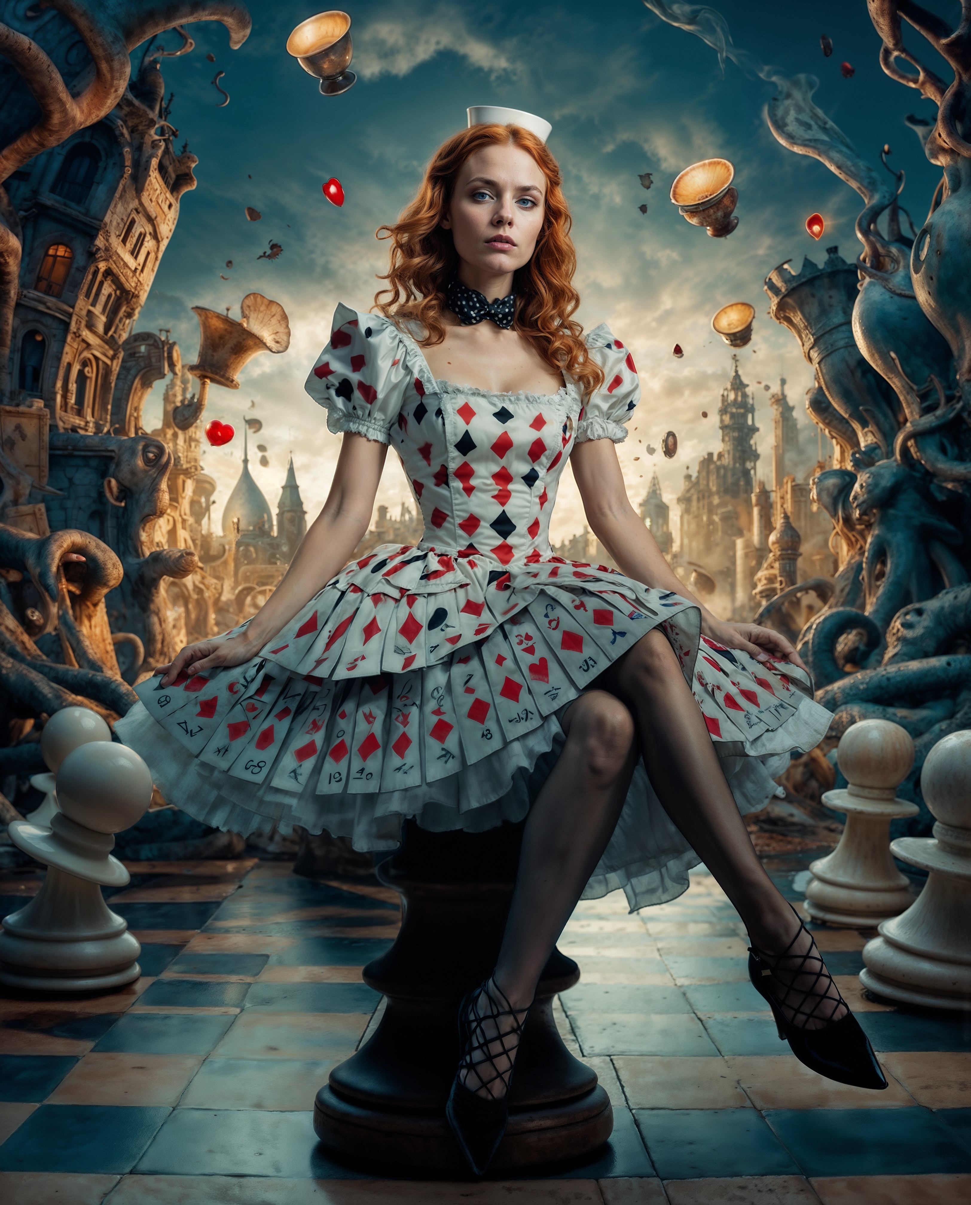 AI generated: Alice Deck of Cards Attire (SD XL - Fashion)