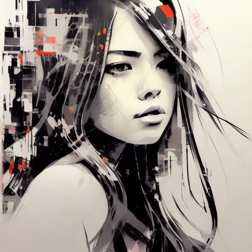 Openjourney prompt: an image of a girl with long hair, in the style of... - Openjourney