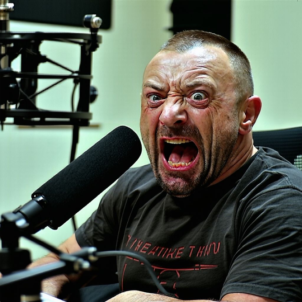 Stable Diffusion prompt: Joe Rogan catches hitler breakin...