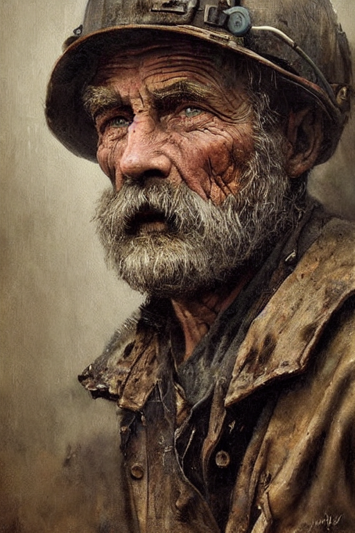 AI generated: Stable Diffusion prompt: a portrait of an old coal miner in 19th century, b... (Stable Diffusion - Portraits)
