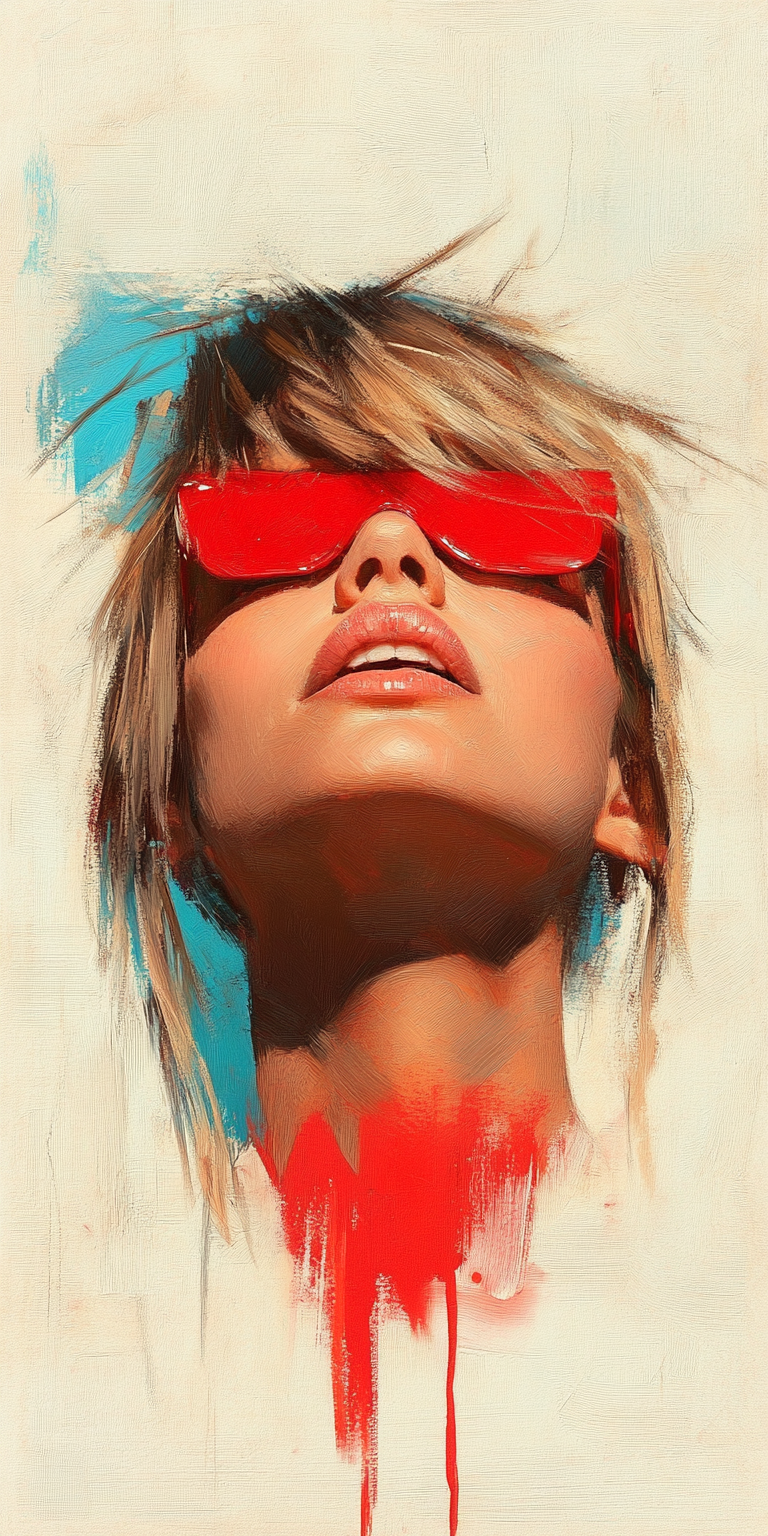 صورة مولدة بالذكاء الاصطناعي: Midjourney prompt: woman, in the style of light beige and red, handcr... (نموذج Midjourney - صور شخصية)