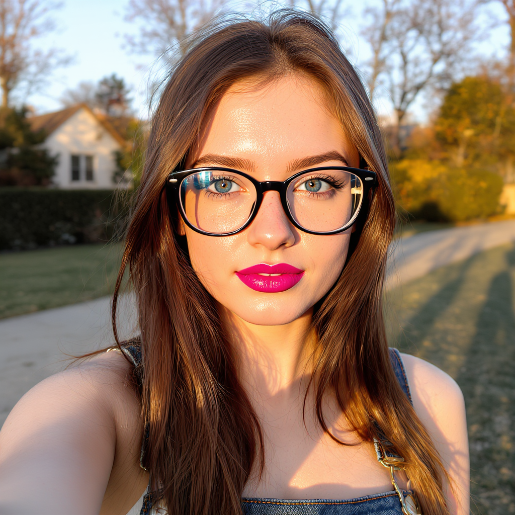 FLUX prompt: Create a selfie portrait mode of a beautiful girl,... - FLUX