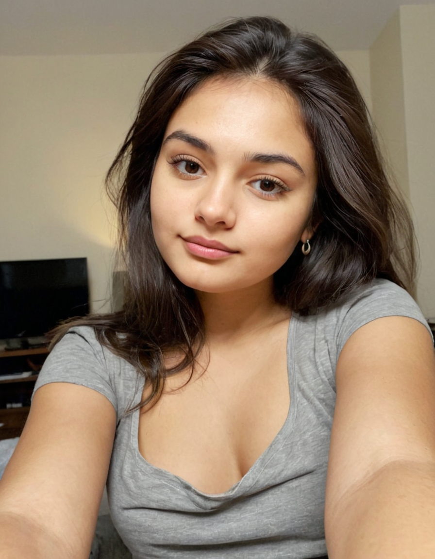 AI generated: Stable Diffusion prompt: 21 year old Indian girl ,on bed, wearing a tank to... (Stable Diffusion - Interior Design)