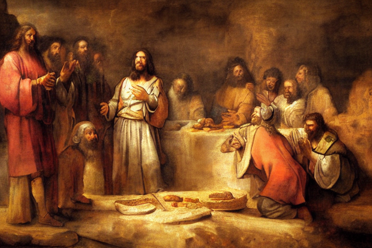 Stable Diffusion prompt: Jesus Christ making the miracle ...